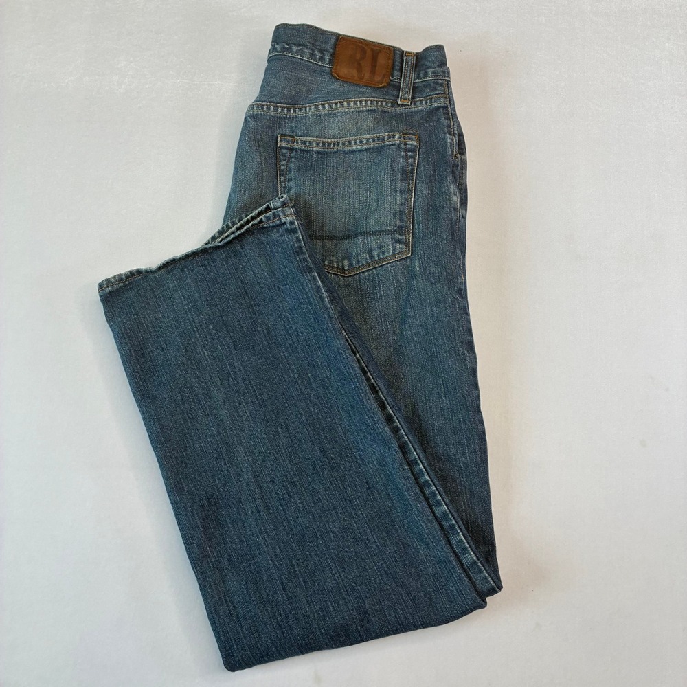 Polo‎ Ralph Lauren Ashmore Jeans Mens 36x32 Blue Wash Straight Leg Denim